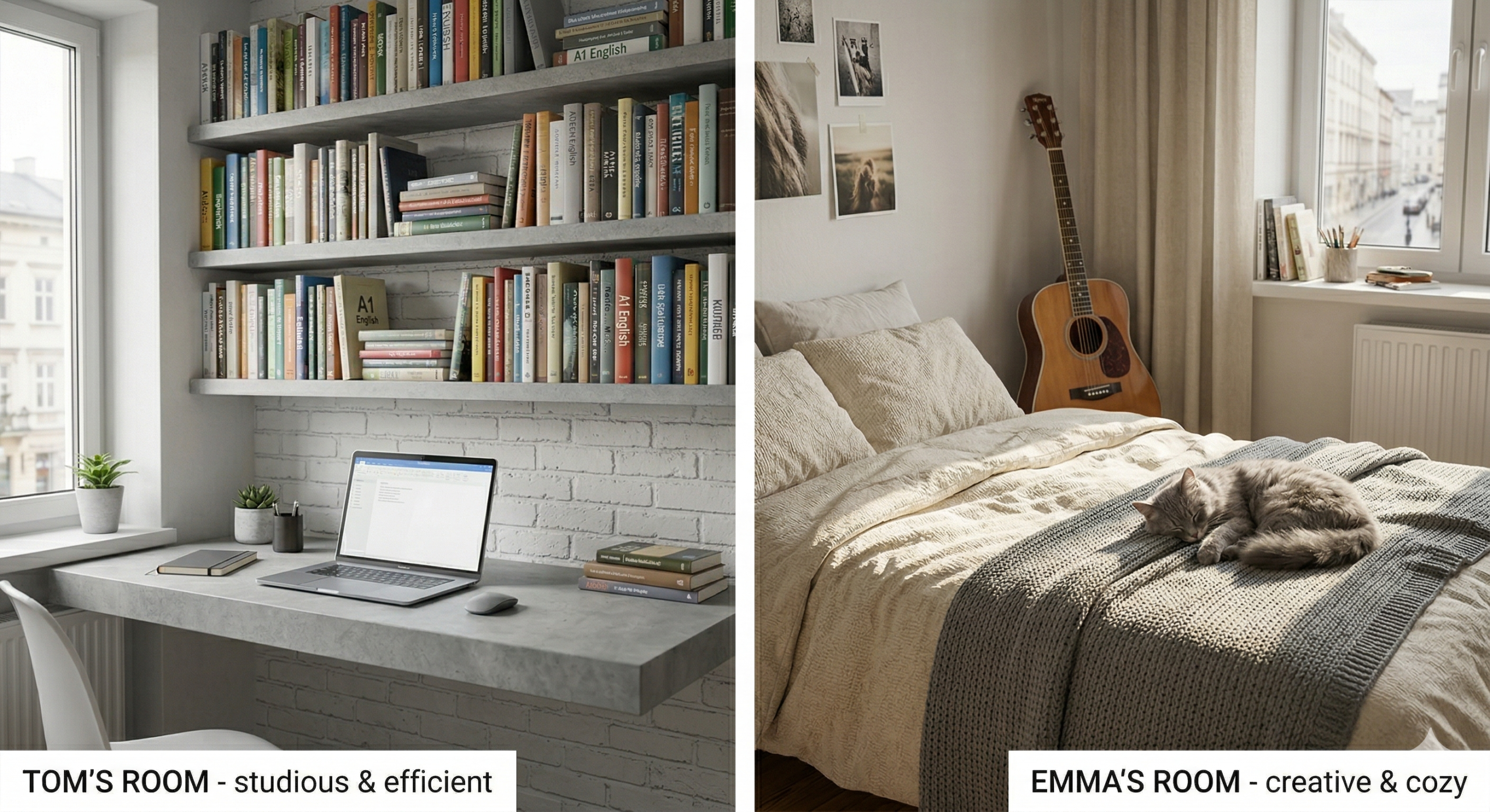 A bedroom - describe what you see